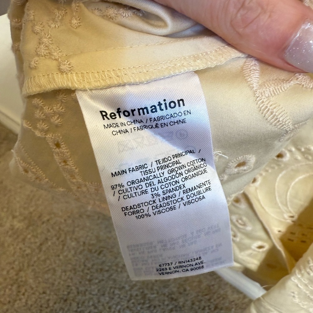 REFORMATION Cherie Dress In Sugar - Picture 10 of 11